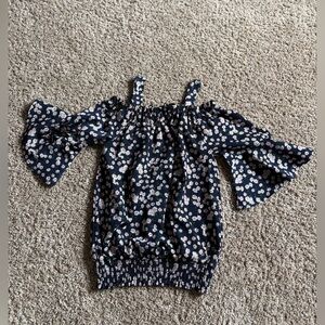 Floral Off-Shoulder Dress with Bell Sleeves